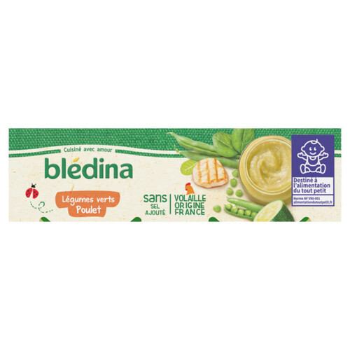 Blédina Pots Légumes verts Poulet dès 6 mois 2x200g