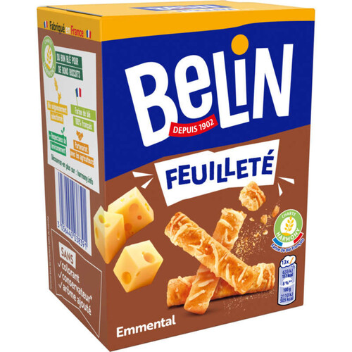 Belin Biscuits Apéritifs Crackers Feuilleté Emmental 85g