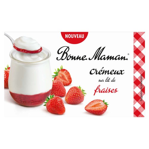Bonne Maman Yaourt Crémeux/Lit de Fraise 2x125g