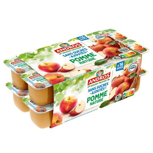 Andros Compote Pomme Nature 16x100g