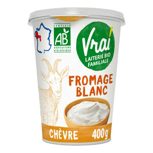 Vrai Fromage Blanc au Lait de Chèvre Bio 400g.