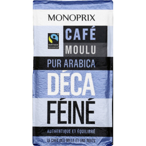 Monoprix Café moulu pur arabica décaféiné 250g