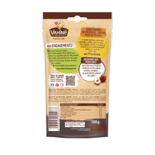 Vahiné Noisettes complètes en poudre 100g