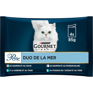 Gourmet Perle Pâtée Pour Chat Duo De La Mer 4 X 85 G