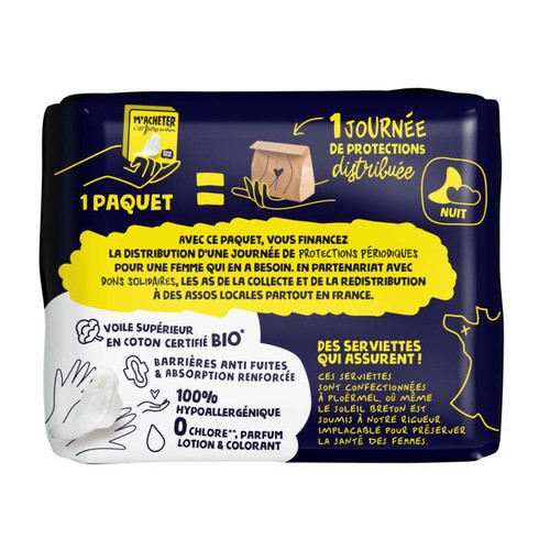 Ramdam Serviettes Hygiéniques Nuit Bio x10