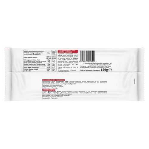 Bonne Maman Sablés fourrés framboise sésame 150g