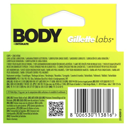 Gillette Labs Body + Intimate Recharge Rasoir 2 lames x3
