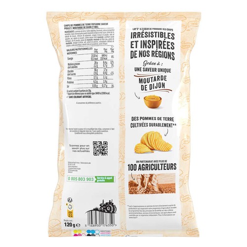Lay's Chips Paysanne Saveur Poulet Moutarde de Dijon et Miel 120g