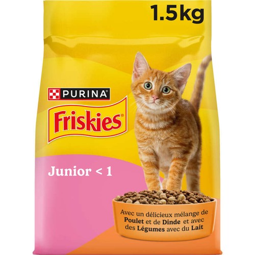 Friskies Croquettes au Lait et Légumes - 1,5kg - Chaton