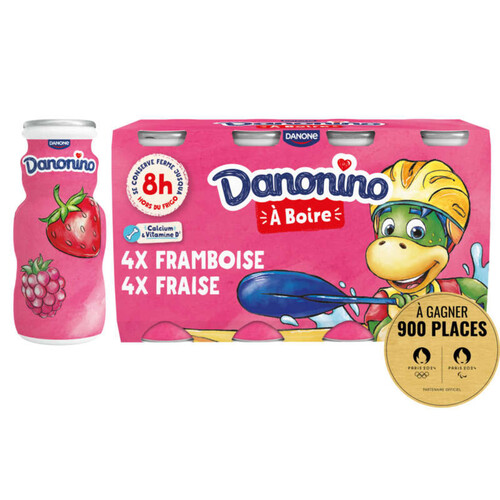 Danonino Yaourt à boire fraise framboise 8x100g