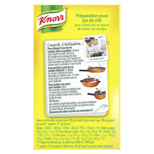 Knorr Préparation Pour Jus De Rôti 8 Cubes