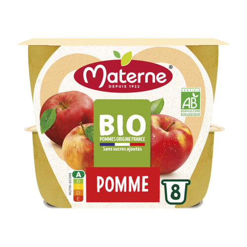 Materne Compote De Pommes Bio 8X100G