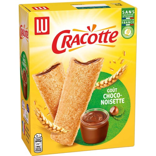 Lu Cracottes Biscottes fourrées Choco Noisette 216g