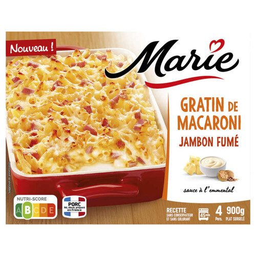Marie gratin de macaroni au jambon fumé 900g