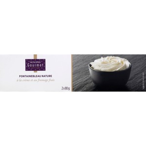 Monoprix Gourmet Fontainebleau nature à la crème et au fromage frais 2x80g