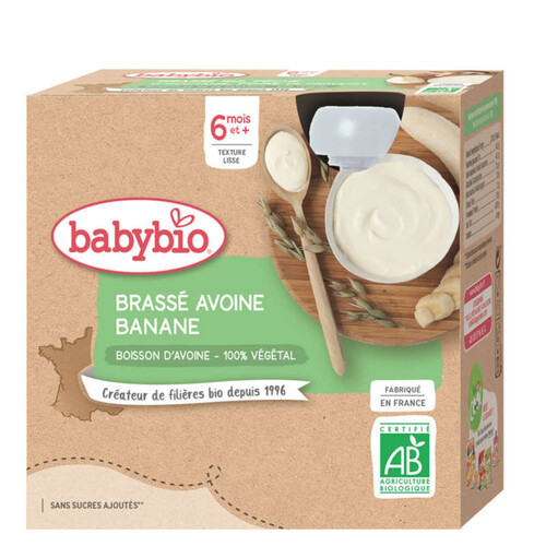 Babybio Gourde Brassé Avoine Banane 4X85G