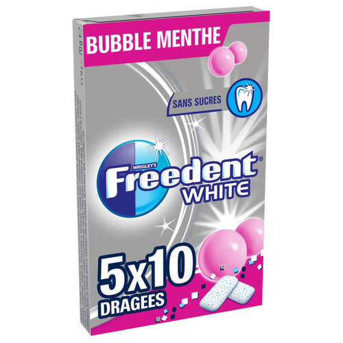 Freedent White Chewing-gum au bubble menthe sans sucre 70g