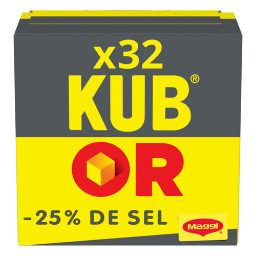 Maggi Kub Or Bouillon -25% de sel 32 cubes 121,6g