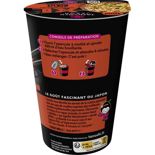 Tanoshi Cup Nouilles bœuf yakiniku 100g
