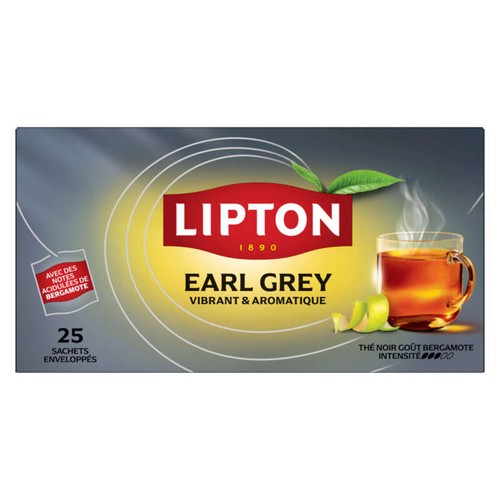 Lipton Earl Grey Thé Noir x25 sachets