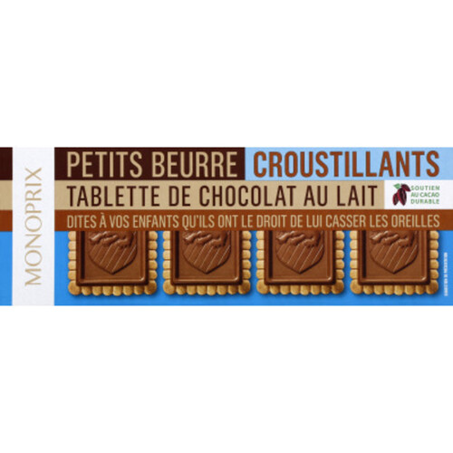 Monoprix Petits Beurre Croustillants avec Tablette de Chocolat au Lait 150g