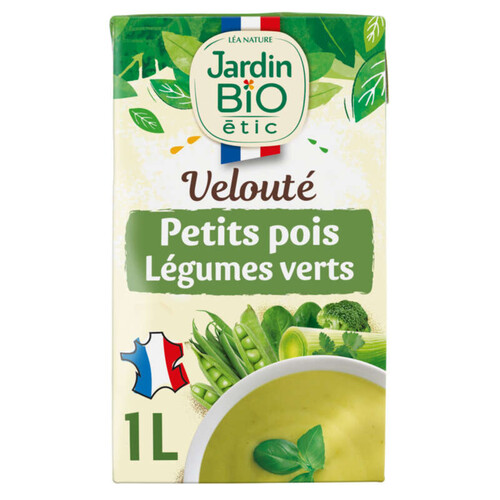 Jardin bio velouté petits pois légumes verts bio 1L/ tetrapack