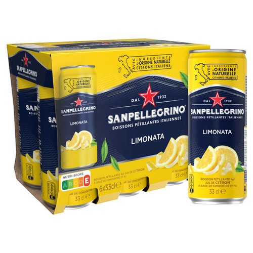 San Pellegrino Eau Gazeuse Aromatisée au Jus de Citron 6x33cl