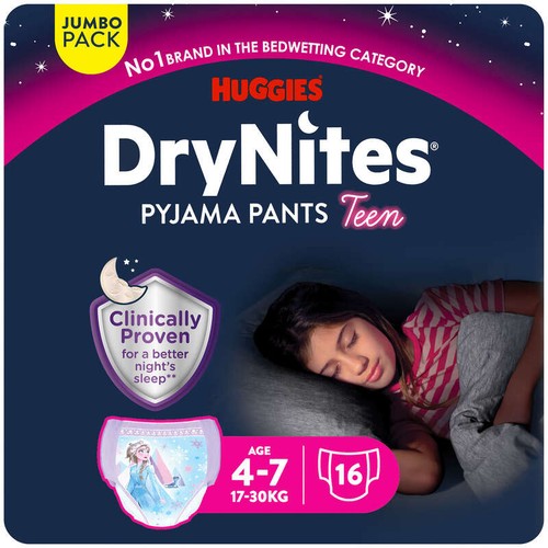 Drynites® Sous-Vêtements De Nuits Absorbants Fille 4-7Ans x16