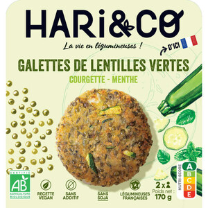 Hari&Co Galettes De Lentilles Vertes Bio Courgettes Menthe, Protéine Vég-Étale 85G