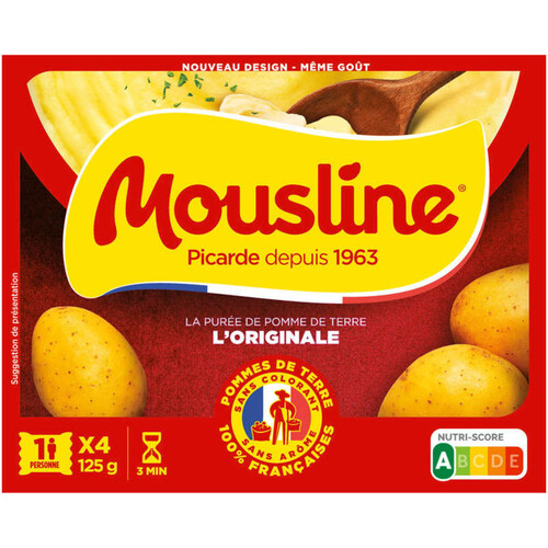 Mousline Purée Nature x4 sachets 125g