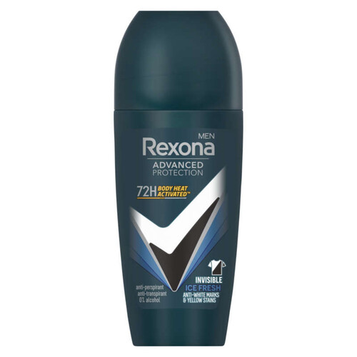 Rexona Men Déodorant Homme Bille Anti-Transpirant 72H Invisible Ice 50ml