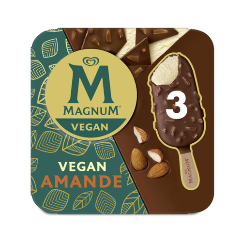 Magnum Glace Bâtonnet vegan amande x3 216g