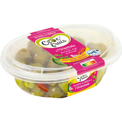 Croc'Frais Olives Vertes Dénoyautées À L'Orientale 200G