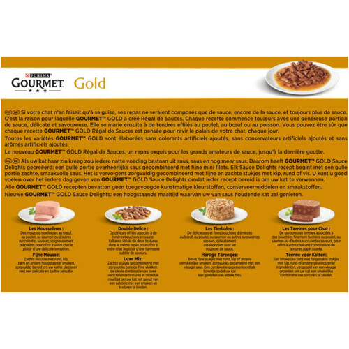 Gourmet Gold Régal de Sauces Pâtée pour Chat 12x85g