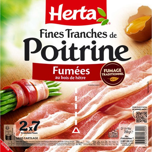 Herta Poitrine fumée 2x100g