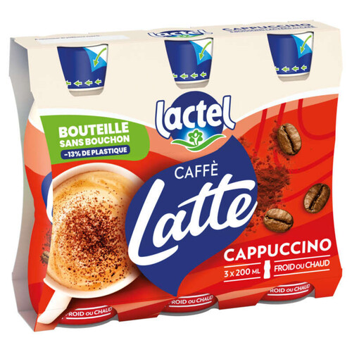 Lactel CAFFE LATTE Cappuccino bouteille 3x200ml