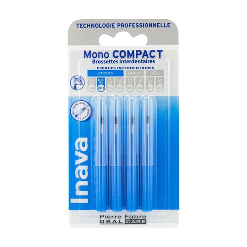 Inava Mono Compact Brossettes Interdentaires  Taille : ISO1 0,8mm x4