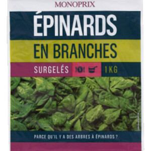 Epinards en branches surgelés - Picard - 600 g