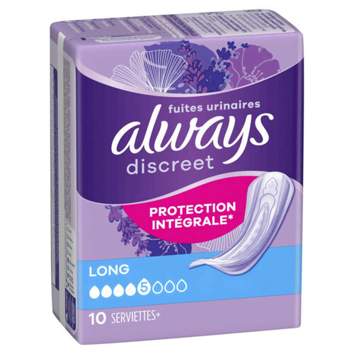 Always Discreet serviettes incontinence long x10