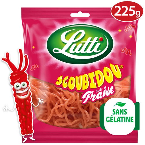 Lutti Bonbons Scoubidou Fraise 200g