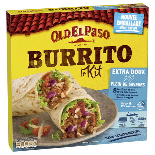 Old El Paso Kit Pour Burritos Sans Piment Extra Doux 491g