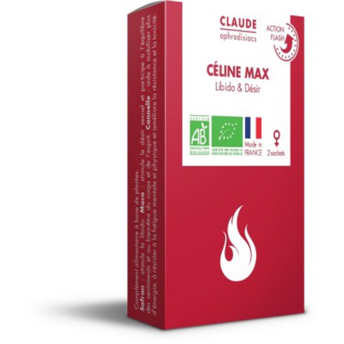 Claude Aphrodisiacs - Céline Max BIO 2 sachets 16g - Provocateur de désir FLASH Complément alimentaire