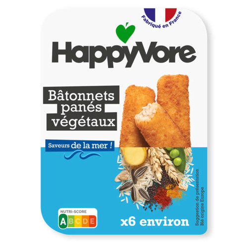 Happyvore bâtonnets Panés Végétaux & Gourmands 180g