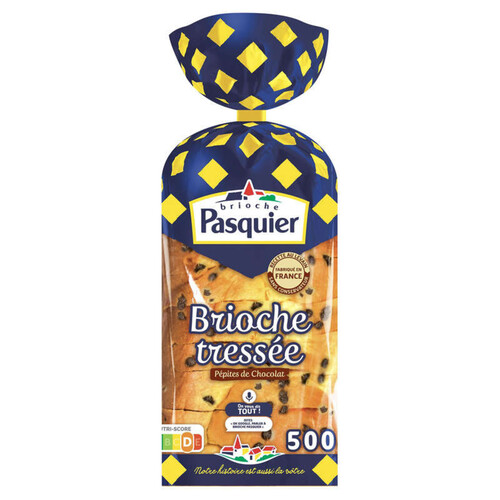 Brioche Pasquier Brioche Tressée Tranchée pépites Chocolat 500g