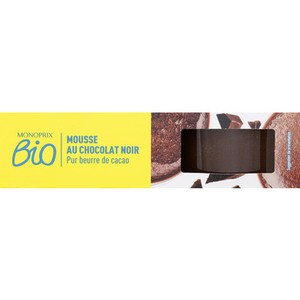 Monoprix Bio Mousse au chocolat noir 2x70g