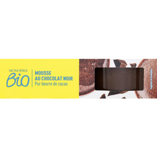 Monoprix Bio Mousse au chocolat noir 2x70G