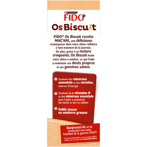 Fido Os Biscuits Recette Mac'Ani pour Chien 800g