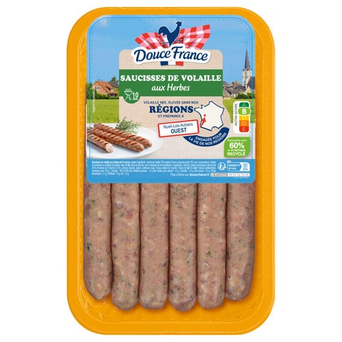 Douce France Saucisse Volaille aux Herbes x6 – 300g