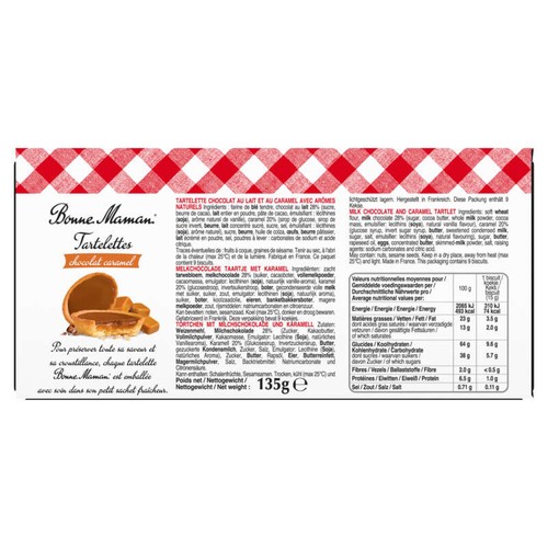 Bonne Maman Tartelettes chocolat caramel 135g