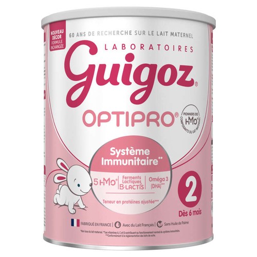 Guizo 2 Optipro Lait Intantile 2ème âge dès 6 mois 830g